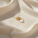 NXGOLD Romantic Heart & Pear Cut Ruby Stone Ring for Women