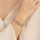 925 Silver Elegant Twisted Bangles with Cubic Zirconia