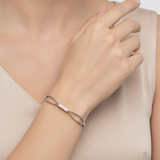 925 Silver Leaf Motif Bangles with Cubic Zirconia