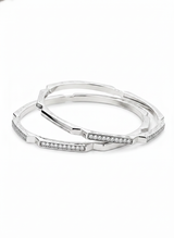 925 Silver Geometric CZ Bangles for Women