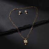 NXGOLD Crystal Veil Pendant & Earrings Set