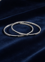 925 Silver Minimalist CZ Bangles for Women
