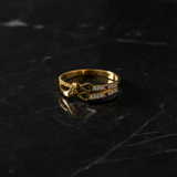 Stylish Bow Design Ring with CZ Stones for Women
