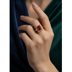NXGOLD Ruby Royale Halo Ring