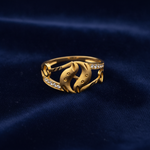 Elegant Leaf Embrace Crystal Ring for Women