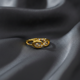 Infinity Loop Cubic Zirconia Open Ring for Women & Girls