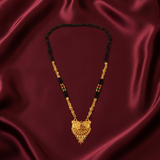 Premium Traditional Black Bead Mangalsutra with Ethnic Floral Pendant