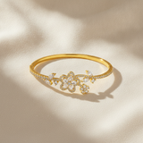 Luxury Floral CZ Open Kada Bracelet for Women