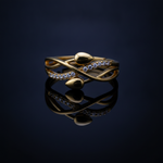 NXGOLD Infinity Leaf CZ Adjustable Ring for Women