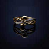 NXGOLD Infinity Leaf CZ Adjustable Ring for Women