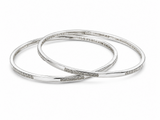 925 Silver Minimalist CZ Bangles for Women