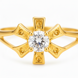 Trendy Sunburst Cubic Zirconia Ring for Women & Girls