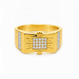 NXGOLD Regal Square Crystal Signet Ring for Men & Boys