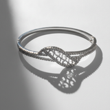 Royal Swirl CZ Stainless Silver Designer Bracelet For Women & Girls