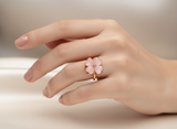 Rose Gold Clover Flower Ring for Women
