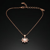 Dazzling Rose Gold Crystal Snowflake Pendant Necklace for Women