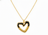 Elegant Dual-Tone Heart Necklace for Women