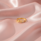Stylish Bow Design Ring with CZ Stones for Women