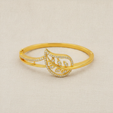 Designer Botanical Leaf CZ Gold Bracelet Women & Girls