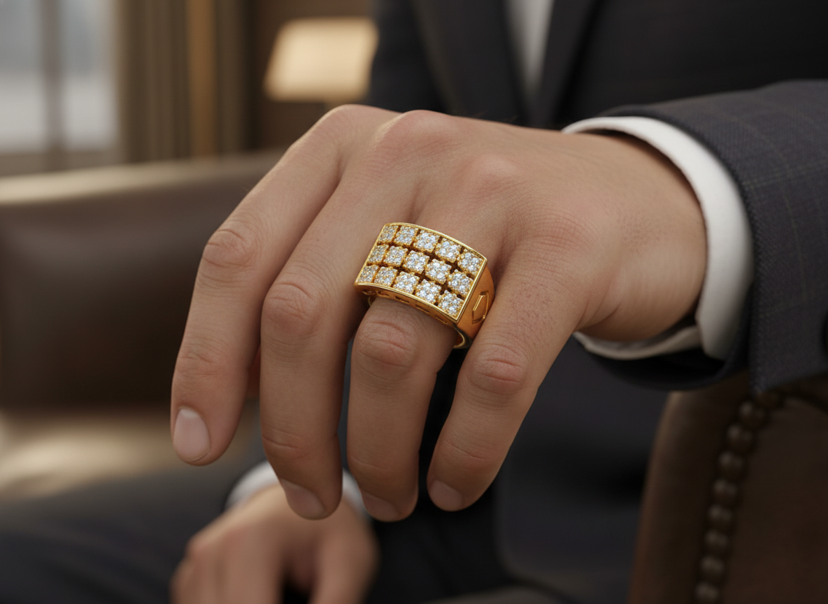 NXGOLD Royale Pavé Signet Ring