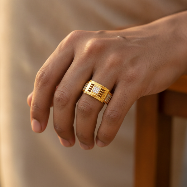 Luxury Designer CZ Cocktail Ring for Men