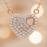 Dazzling Rose Gold Heart-Shaped Pendant Necklace