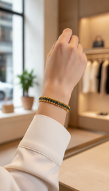 NXGOLD Designer Green Cubic Zirconia Bracelet for Women