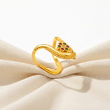 Elegant Navratna Floral Adjustable Ring for Women