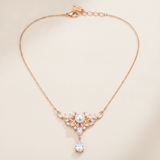 Elegant Pearl Crown Pendant Necklace in Rose Gold