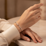 925 Silver Elegant Twisted Bangles with Cubic Zirconia
