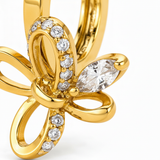 NXGOLD Butterfly Charm Crystal Gold-Toned Hoop Earrings for Women