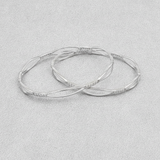 925 Silver Leaf Motif Bangles with Cubic Zirconia