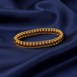 Premium Rudraksha Beaded Gold Bracelet with Dual Chain Design