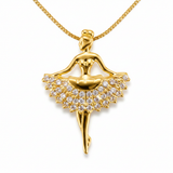 Premium Ballerina Pendant Necklace with CZ Stones