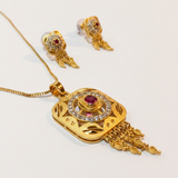 NXGOLD Signature Ruby Elegance Necklace & Earrings Set