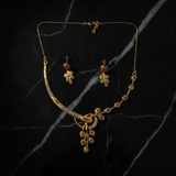 NXGOLD Premium Leaf Vine Crystal Necklace Set for Women