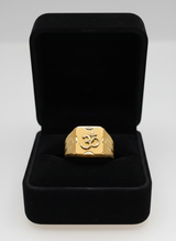 NXGOLD Divine Om Classic Gold Signet Ring for Men