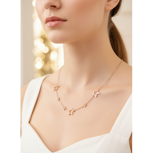 Elegant Rose Gold Star Pendant Necklace