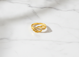 Delicate Leaf Branch CZ Open Ring for Women