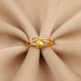 Elegant Heart & Infinity Cubic Zirconia Open Ring
