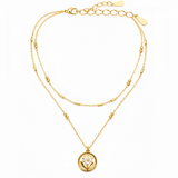 Golden Daisy Double Layer Necklace for Women
