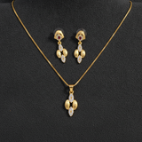 NXGOLD Luxe Crystal Bloom Pendant Necklace & Earrings Set