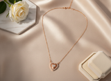 Romantic Rose Gold Heart Necklace for Women