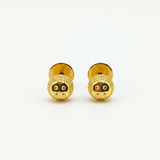 NXGOLD Textured Round Gold-Toned Stud Earrings for Women
