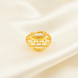 Modern Lattice Gold Finish Ring for Women