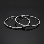 925 Silver Elegant Twisted Bangles with Cubic Zirconia