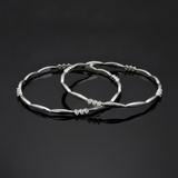 925 Silver Elegant Twisted Bangles with Cubic Zirconia