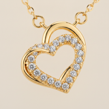 Forever Love Crystal Open Heart Pendant Necklace
