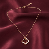 Rose Gold Crystal Clover Pendant Necklace for Women