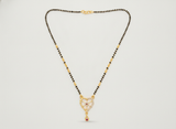 Elegant Black Bead Mangalsutra with Heart Pendant